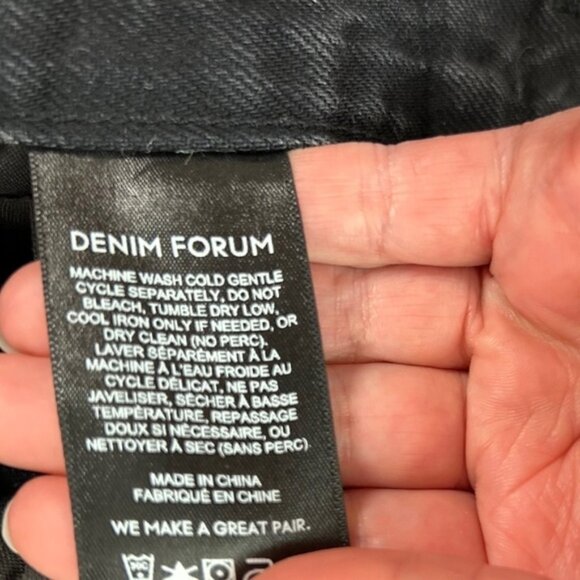 Aritzia Denim Forum Yoko Bermuda Jorts Jean Shorts Denim Long Black Cutoffs 25 - Picture 6 of 9